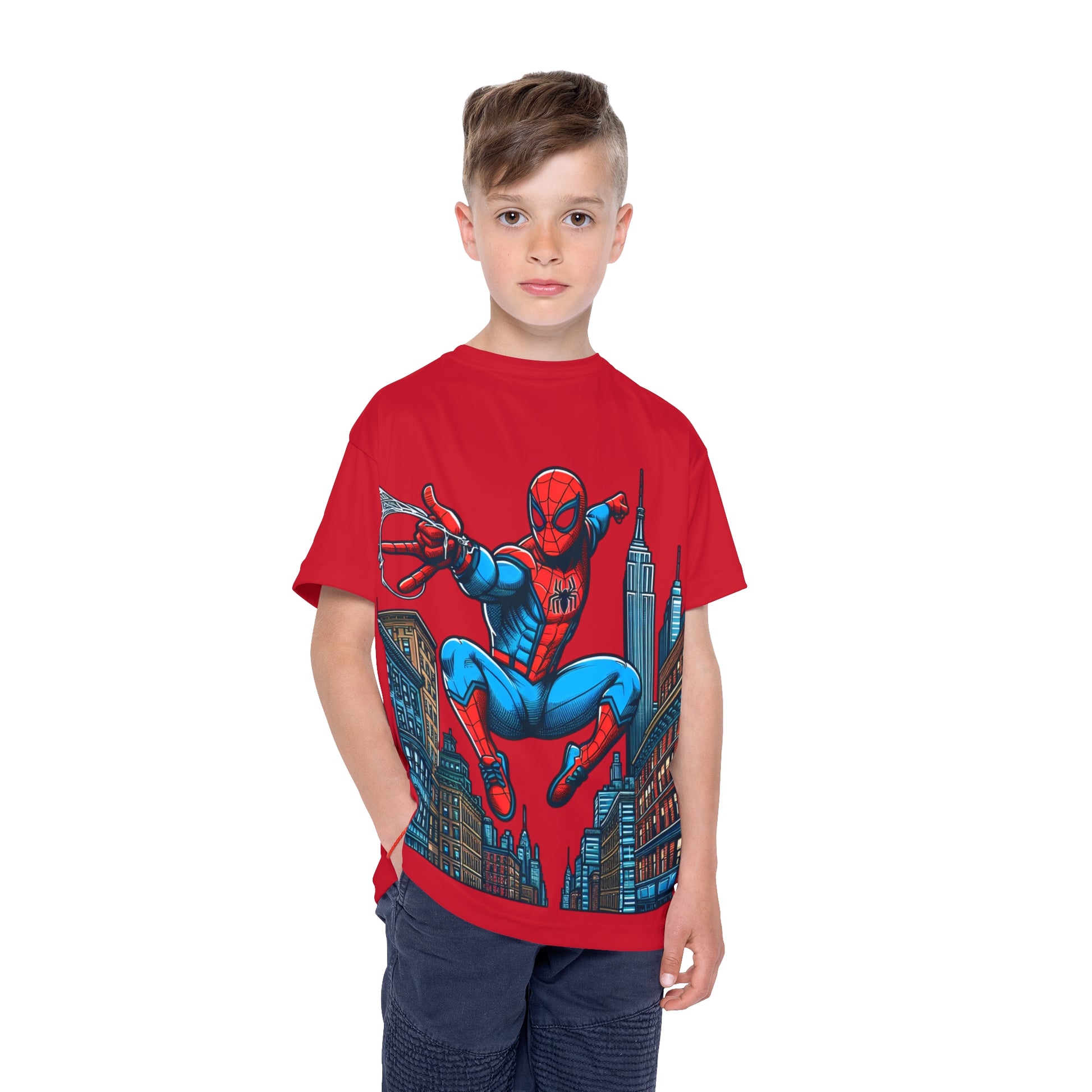 Kids Sports Jersey, Spider-Man Kids Tee, Superhero Shirt for Boys, Fun Activewear, Perfect Gift for Birthdays, Holidays