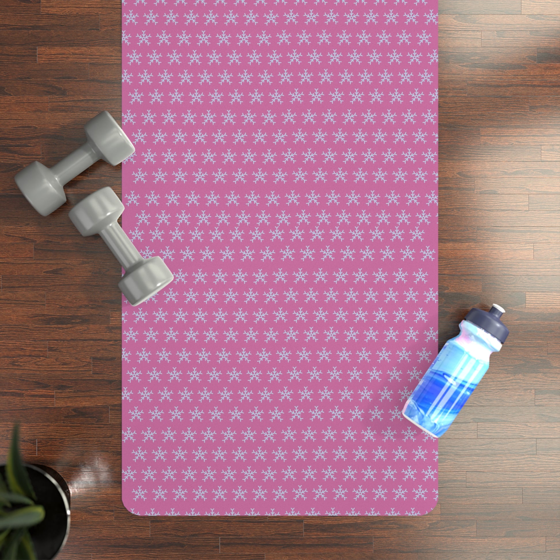 Comfortable Pink Star Pattern Rubber Yoga Mat – Ideal for Home Workouts & Wellness Retreats
