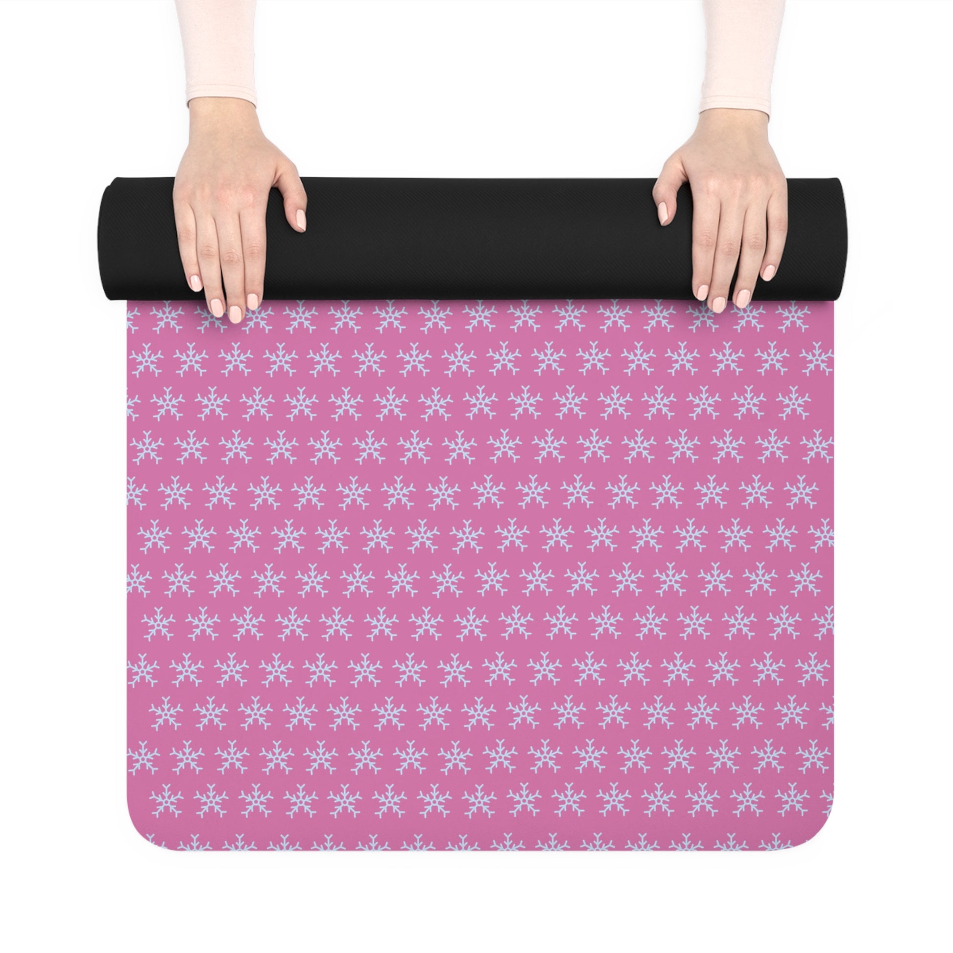 Comfortable Pink Star Pattern Rubber Yoga Mat – Ideal for Home Workouts & Wellness Retreats